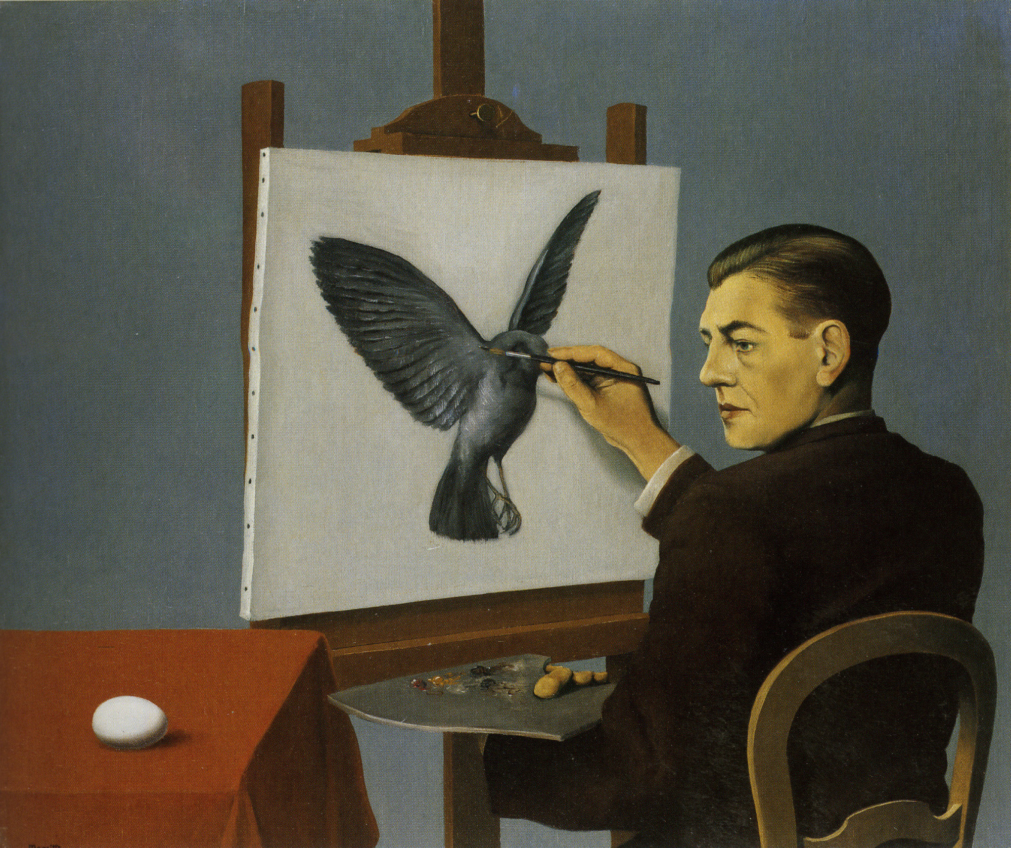 La clarividencia (1936), del pintor belga René Magritte.